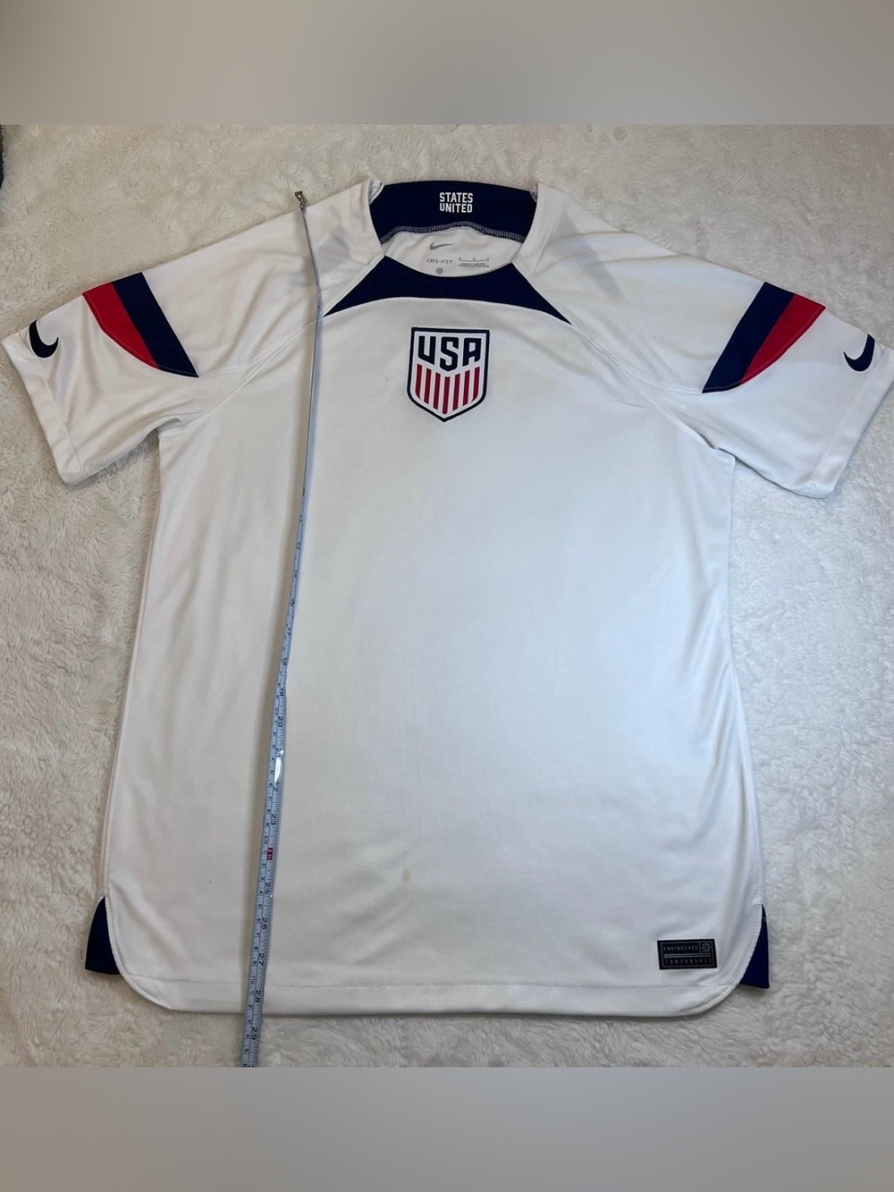 Nike White USA Soccer Jersey with Navy and Red Accents